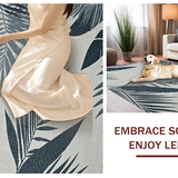 Ultra Soft Area Rug, Non Slip, Stain Resistant, Washable Area Rugs for Living Room, Bedroom, Lightweight Coastal Leaf Design(Gray)