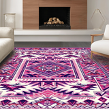 Ultra Soft Area Rug, Non Slip, Stain Resistant, Washable Area Rugs for Living Room, Bedroom, Vibrant Aztec Geometric Aesthetic(Purple)