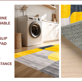 Ultra Soft Area Rug, Non Slip, Stain Resistant, Washable Area Rugs for Living Room, Bedroom, Striking Bold Color Contrast Art(Yellow)