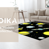 Ultra Soft Area Rug, Non Slip, Stain Resistant, Washable Area Rugs for Living Room, Bedroom, Interstellar Vibrant Universe Aesthetic(Yellow)