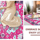 Ultra Soft Area Rug, Non Slip, Stain Resistant, Washable Area Rugs for Living Room, Bedroom, Eclectic Retro Diamond Design(Pink)