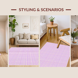 Ultra Soft Area Rug, Non Slip, Stain Resistant, Washable Area Rugs for Living Room, Bedroom, Elegant Lavender Diamond Motif(Purple)