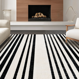 Ultra Soft Area Rug, Non Slip, Stain Resistant, Washable Area Rugs for Living Room, Bedroom, KaHouen High Contrast Striped Area Rug for Farmhouse Entrances(Black)