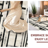 Ultra Soft Area Rug, Non Slip, Stain Resistant, Washable Area Rugs for Living Room, Bedroom, Contemporary Porch Stripe Rug with Sleek Lines and Eye-Catching Contrast Pattern(Gray)
