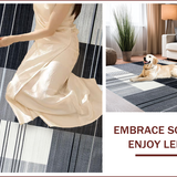 Ultra Soft Area Rug, Non Slip, Stain Resistant, Washable Area Rugs for Living Room, Bedroom, Elegant Streaked Monochrome Aesthetic(Gray)