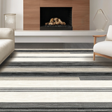 Ultra Soft Area Rug, Non Slip, Stain Resistant, Washable Area Rugs for Living Room, Bedroom, Minimalist Color-Infused Stripe Theme(Gray)