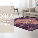 Ultra Soft Area Rug, Non Slip, Stain Resistant, Washable Area Rugs for Living Room, Bedroom, Bold Abstract Color Fusion(Purple)