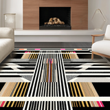Ultra Soft Area Rug, Non Slip, Stain Resistant, Washable Area Rugs for Living Room, Bedroom, Sleek Abstract Zebra Textures(Black)