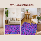 Ultra Soft Area Rug, Non Slip, Stain Resistant, Washable Area Rugs for Living Room, Bedroom, Dynamic Hand-Braided Color Splash(Purple)