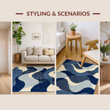 Contemporary Curvilinear Motif(Blue)