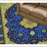 Ultra Soft Area Rug, Non Slip, Stain Resistant, Washable Area Rugs for Living Room, Bedroom, Velvet Islamic Prayer Mat(Blue)