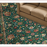 Ultra Soft Area Rug, Non Slip, Stain Resistant, Washable Area Rugs for Living Room, Bedroom, Vintage Floral Medallion Arrangement(Green)