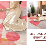 Ultra Soft Area Rug, Non Slip, Stain Resistant, Washable Area Rugs for Living Room, Bedroom, Ribbon-Shaped Rug with Chic Uno Reverse Symbol in Soft Pink Hues(Pink)