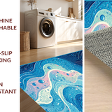 Ultra Soft Area Rug, Non Slip, Stain Resistant, Washable Area Rugs for Living Room, Bedroom, Serene Coastal Bubble Pattern(Blue)