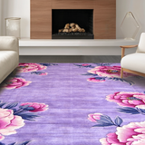 Ultra Soft Area Rug, Non Slip, Stain Resistant, Washable Area Rugs for Living Room, Bedroom, Modern Elegant Circular Aesthetic(Purple)