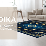 Ultra Soft Area Rug, Non Slip, Stain Resistant, Washable Area Rugs for Living Room, Bedroom, Luxurious Night Sky Medallion(Blue)