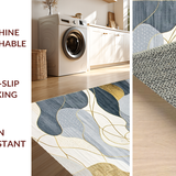 Ultra Soft Area Rug, Non Slip, Stain Resistant, Washable Area Rugs for Living Room, Bedroom, Serene Minimalist Tiled Artwork(Gray)