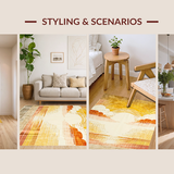 Ultra Soft Area Rug, Non Slip, Stain Resistant, Washable Area Rugs for Living Room, Bedroom, Soft Pastel Circular Accents(Gold)