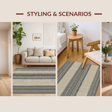 Contemporary Neutral Tone Striped Decor(Beige)