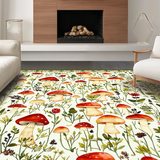 Ultra Soft Area Rug, Non Slip, Stain Resistant, Washable Area Rugs for Living Room, Bedroom, Serene Green Tones with Nature Elements(White)