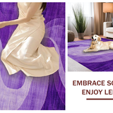 Ultra Soft Area Rug, Non Slip, Stain Resistant, Washable Area Rugs for Living Room, Bedroom, Artistic Luxe Ripple Effect(Purple)