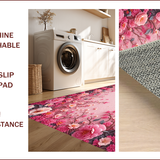 Ultra Soft Area Rug, Non Slip, Stain Resistant, Washable Area Rugs for Living Room, Bedroom, Pastel Coquette Rose Toilet Mat for Small Spaces(Pink)