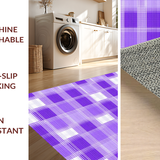 Ultra Soft Area Rug, Non Slip, Stain Resistant, Washable Area Rugs for Living Room, Bedroom, Dynamic Abstract Checkerboard Theme(Purple)