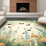 Ultra Soft Area Rug, Non Slip, Stain Resistant, Washable Area Rugs for Living Room, Bedroom, Vibrant Insect Floral Fusion(Green)