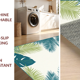 Ultra Soft Area Rug, Non Slip, Stain Resistant, Washable Area Rugs for Living Room, Bedroom, Modern Abstract Palm Leaf Design(Beige)