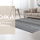 Ultra Soft Area Rug, Non Slip, Stain Resistant, Washable Area Rugs for Living Room, Bedroom, Bold Black & White Stripe Rug: Modern Geometric Entryway Carpet(Black)