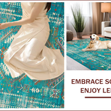 Ultra Soft Area Rug, Non Slip, Stain Resistant, Washable Area Rugs for Living Room, Bedroom, Rustic Vibrant Tribal Aesthetic(Blue)