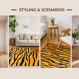 Ultra Soft Area Rug, Non Slip, Stain Resistant, Washable Area Rugs for Living Room, Bedroom, Artistic Black and Orange Blend(Orange)