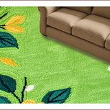 Ultra Soft Area Rug, Non Slip, Stain Resistant, Washable Area Rugs for Living Room, Bedroom, Artistic Mushroom L-Shaped Washable Kitchen Decor(Green)