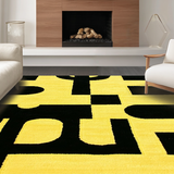 Ultra Soft Area Rug, Non Slip, Stain Resistant, Washable Area Rugs for Living Room, Bedroom, Trendy Urban Textual Decor(Yellow)