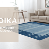 Ultra Soft Area Rug, Non Slip, Stain Resistant, Washable Area Rugs for Living Room, Bedroom, Rustic Symmetrical Blue Touch(Blue)