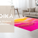 Ultra Soft Area Rug, Non Slip, Stain Resistant, Washable Area Rugs for Living Room, Bedroom, Chic Sunset-Inspired Artistic Flair(Yellow)