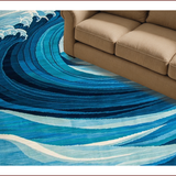 Ultra Soft Area Rug, Non Slip, Stain Resistant, Washable Area Rugs for Living Room, Bedroom, Serene Nautical Dreamscape Motif(Blue)