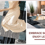 Ultra Soft Area Rug, Non Slip, Stain Resistant, Washable Area Rugs for Living Room, Bedroom, Abstract Circle Modern Carpet(Gray) - ODIKA