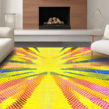 Ultra Soft Area Rug, Non Slip, Stain Resistant, Washable Area Rugs for Living Room, Bedroom, Striking Modern Swirling Pattern(Yellow)