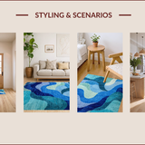 Ultra Soft Area Rug, Non Slip, Stain Resistant, Washable Area Rugs for Living Room, Bedroom, Abstract Modern Living Room Rug(Blue)