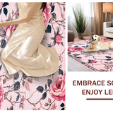 Ultra Soft Area Rug, Non Slip, Stain Resistant, Washable Area Rugs for Living Room, Bedroom, Trendy Pink Blossom Decorative Mat(Pink)