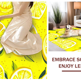 Ultra Soft Area Rug, Non Slip, Stain Resistant, Washable Area Rugs for Living Room, Bedroom, Lively Yellow and White Palette(Yellow)