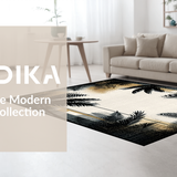 Ultra Soft Area Rug, Non Slip, Stain Resistant, Washable Area Rugs for Living Room, Bedroom, Rustic Black and White Trellis Aesthetic(Beige)