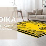 Ultra Soft Area Rug, Non Slip, Stain Resistant, Washable Area Rugs for Living Room, Bedroom, Artistic Yellow Animal Motif(Yellow)