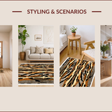 Ultra Soft Area Rug, Non Slip, Stain Resistant, Washable Area Rugs for Living Room, Bedroom, Irregular Animal Print Bedroom Faux Fur Carpet(Yellow)