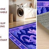Ultra Soft Area Rug, Non Slip, Stain Resistant, Washable Area Rugs for Living Room, Bedroom, Luxurious Colorful Creature Pattern(Blue)