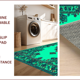 Ultra Soft Area Rug, Non Slip, Stain Resistant, Washable Area Rugs for Living Room, Bedroom, Boho Turquoise Bedroom Area Rug for High Traffic(Green)