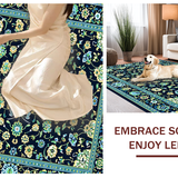 Ultra Soft Area Rug, Non Slip, Stain Resistant, Washable Area Rugs for Living Room, Bedroom, Vibrant Distressed Geometric Elegance(Blue)