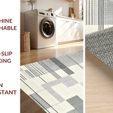 Ultra Soft Area Rug, Non Slip, Stain Resistant, Washable Area Rugs for Living Room, Bedroom, Sleek Black and Ivory Pattern(Black)