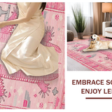 Ultra Soft Area Rug, Non Slip, Stain Resistant, Washable Area Rugs for Living Room, Bedroom, Playful Pastel Animal Aesthetic(Pink)